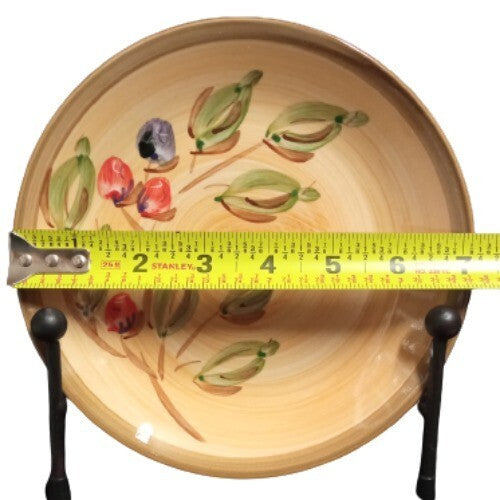Gibson Roman Olive 4 Salad Plates 7.25” Hand Painted Yellow Olive Branch