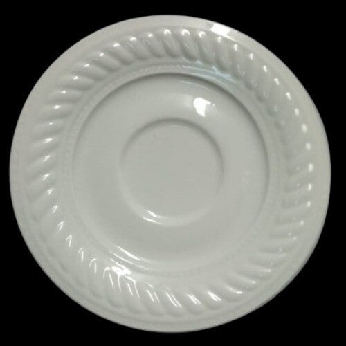 Gibson IMPERIAL BRAID Coffee Cup and Saucer 8oz  Embossed White Rope Dots