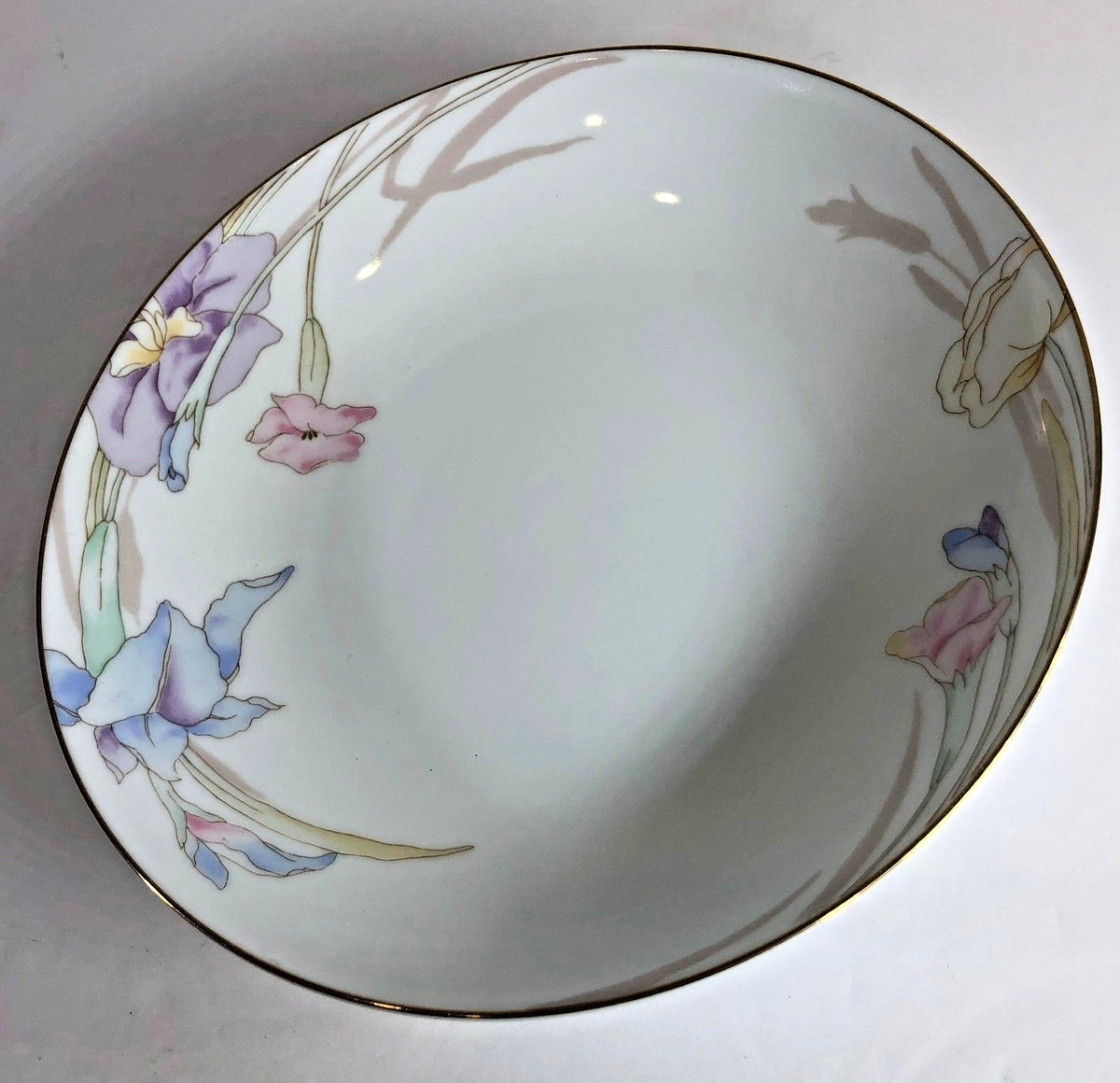Mikasa GABRIELE Fine China Japan L9561 Iris Flower Gold Trim White Dinnerware