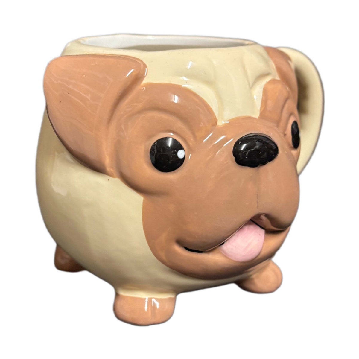 THINK Pawsitively Mug 3D Pug Puppy Dog Face Ceramic Animal  Coffee Tea Cup