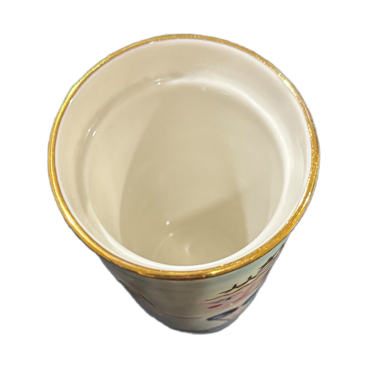 Starbucks Mermaid Tumbler 2014 12 oz Ceramic Gold Lid Rare Collector Cup
