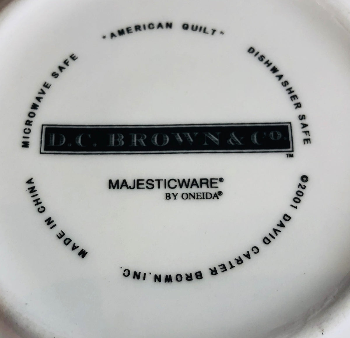Majesticware by Oneida "American Quilt" Dinnerware Collection 