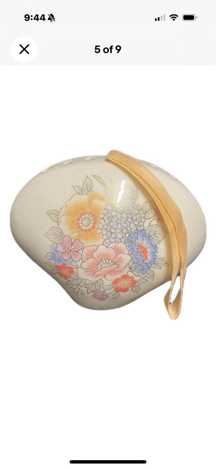 Vintage Ceramic Potpourri Pomander Freshener Floral Fragrance Seashell Shape