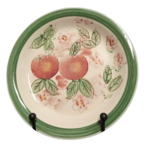 Gibson Designs Peach Duo Set of 6 Dinner Plates 10.5” Ceramic Fruit Floral