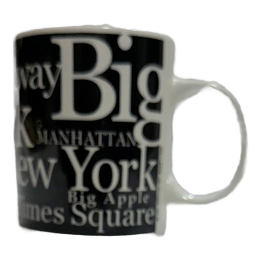 Jay Joshua NY New York Typography Mug Black White NYC Broadway Statue of Liberty