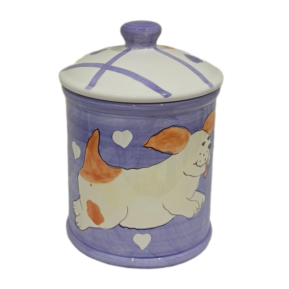 Rare HausenWare Dog Treats Cookie Jar Ceramic Puppy Biscuits Canister 9.5” H