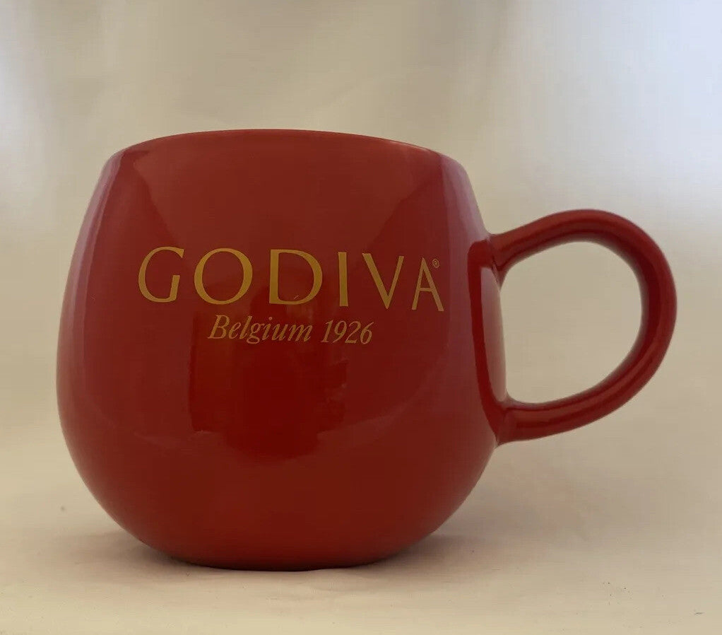 Godiva Belgium 1926 New Bone China Coffee Mug Red Cup Modern Gourmet Foods 16 oz