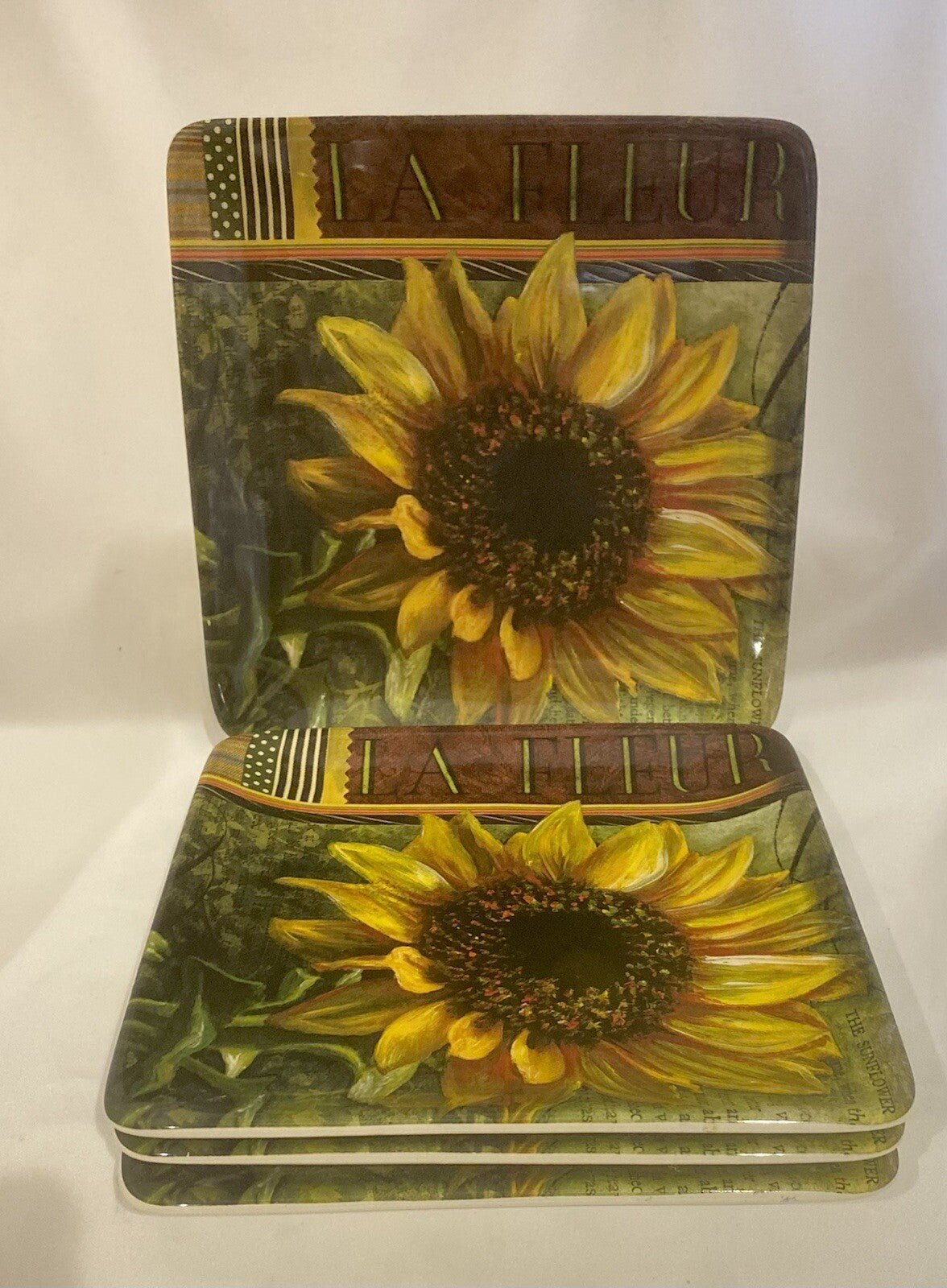 Certified Intl. LORI SIEBERT Vintage Sunflower La Fleur Dinnerware Collection