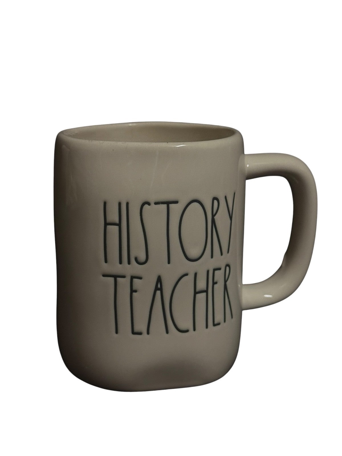 Rae Dunn HISTORY TEACHER Ceramic Coffee Mug White Black Lettering Teacher Gift