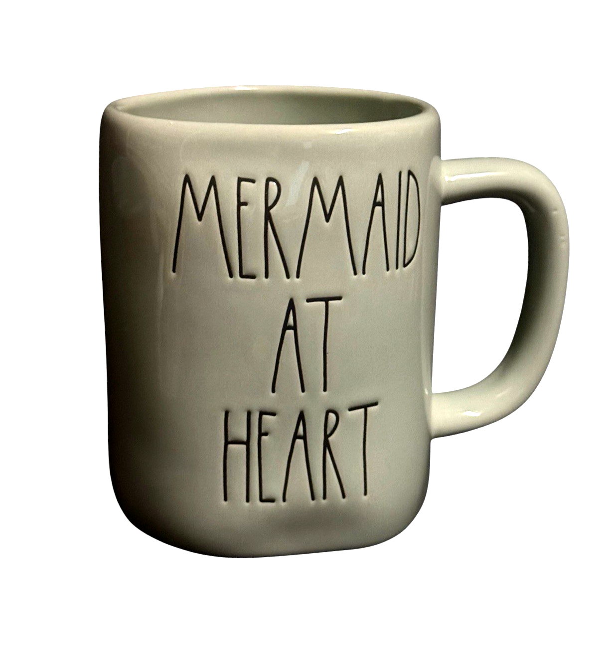 Rae Dunn MERMAID AT HEART Ceramic Coffee Mug White Farmhouse 16 oz