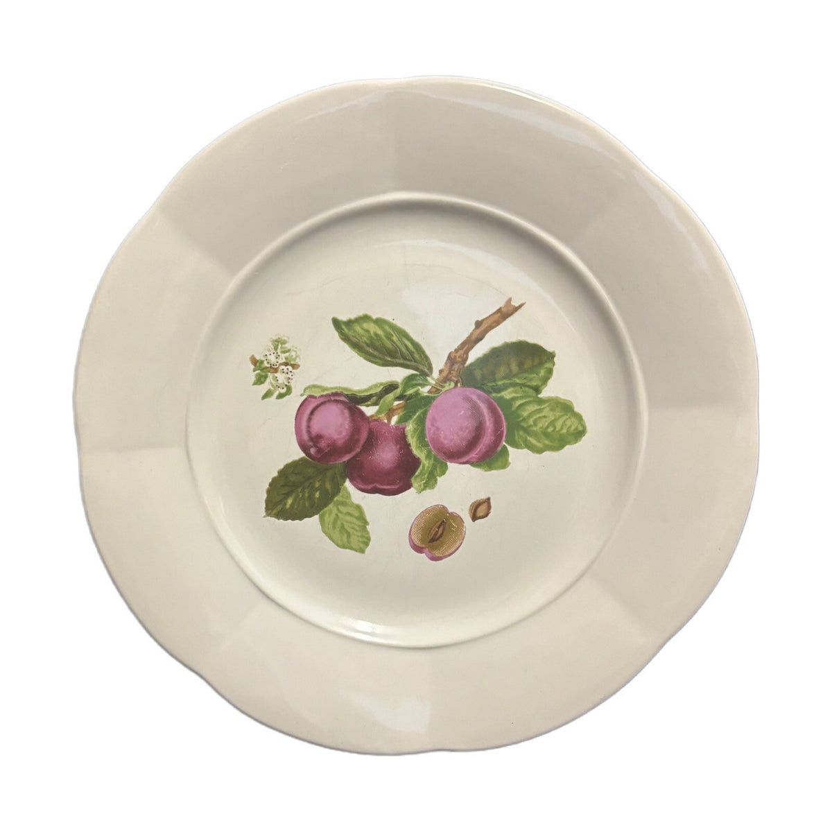 Vintage Gibson Designs 4-Salad Plates Fruit Design Ceramic Dessert Dishes 8.5"D