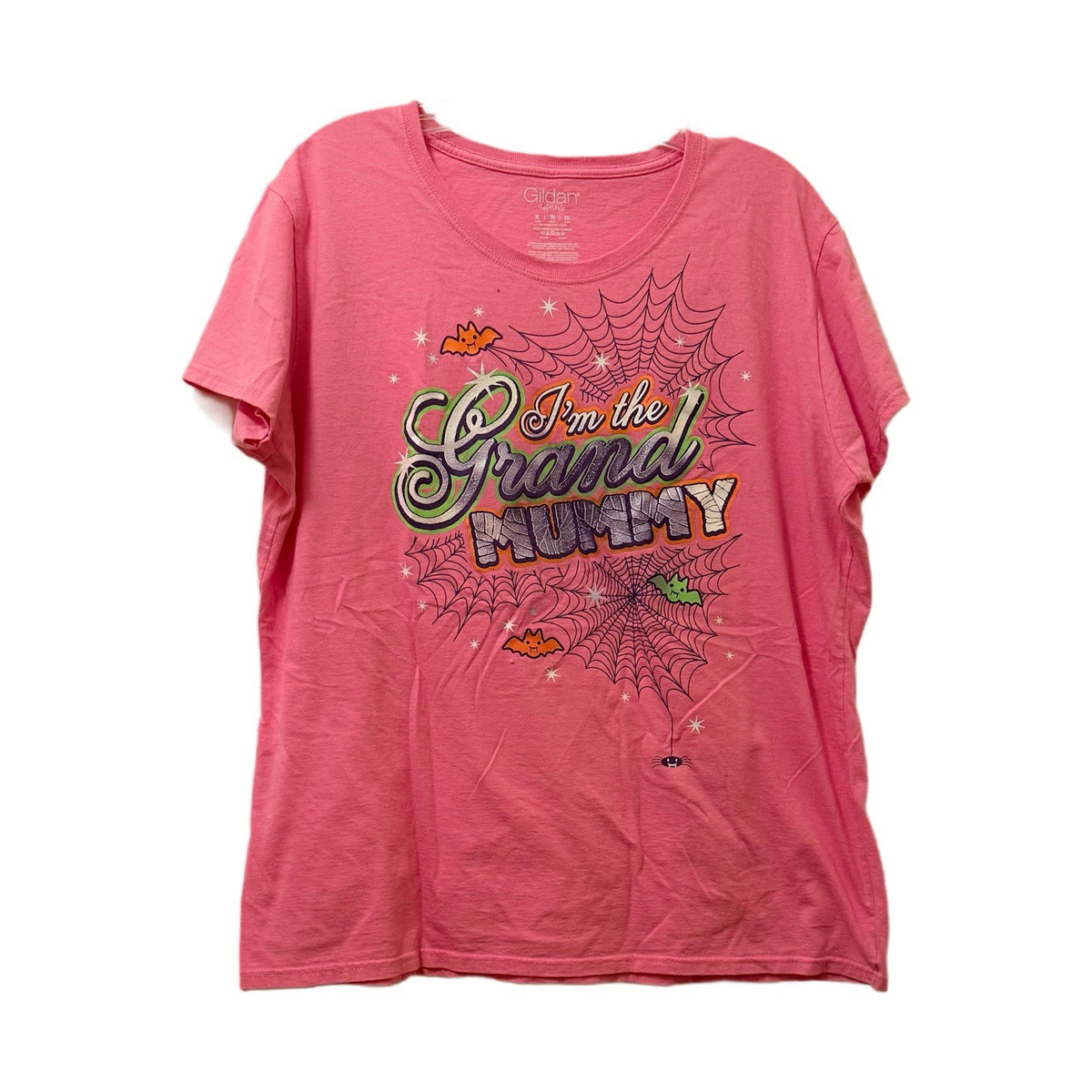 Gildan Softstyle XL Pink Tee I’m the Grand Mummy Halloween Funny Shirt
