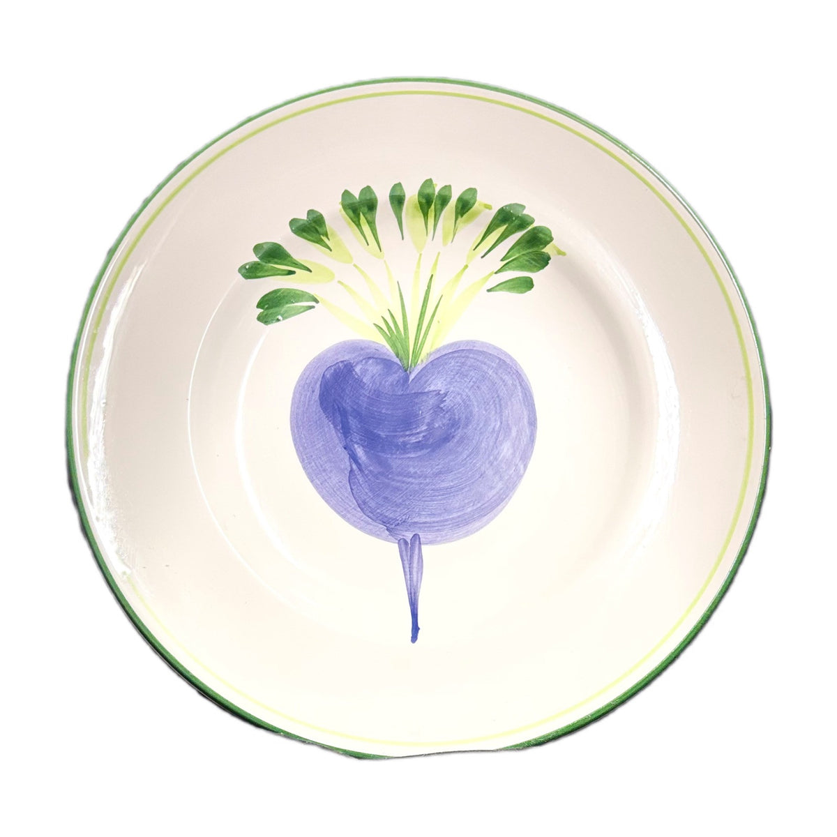 PIZZATO Italy 2-Dinner Plates Hand Painted Carrots Beet Ceramic White Green Trim