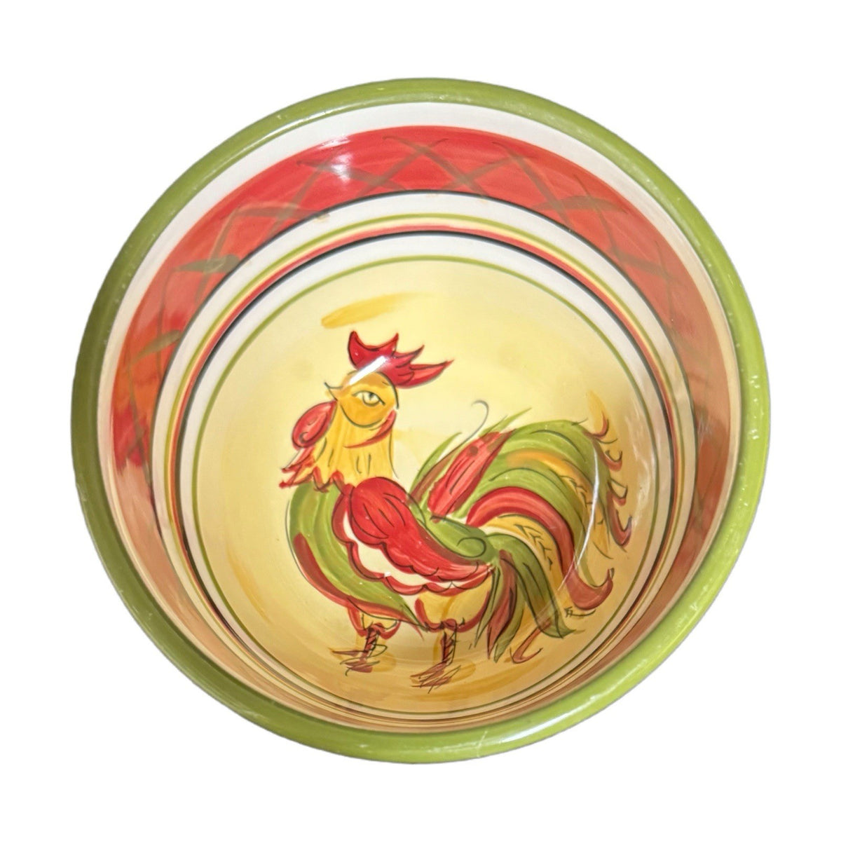 HD Designs 4-Cereal Bowls RAFAEL Rooster Ceramic Hand Painted Soup Cups