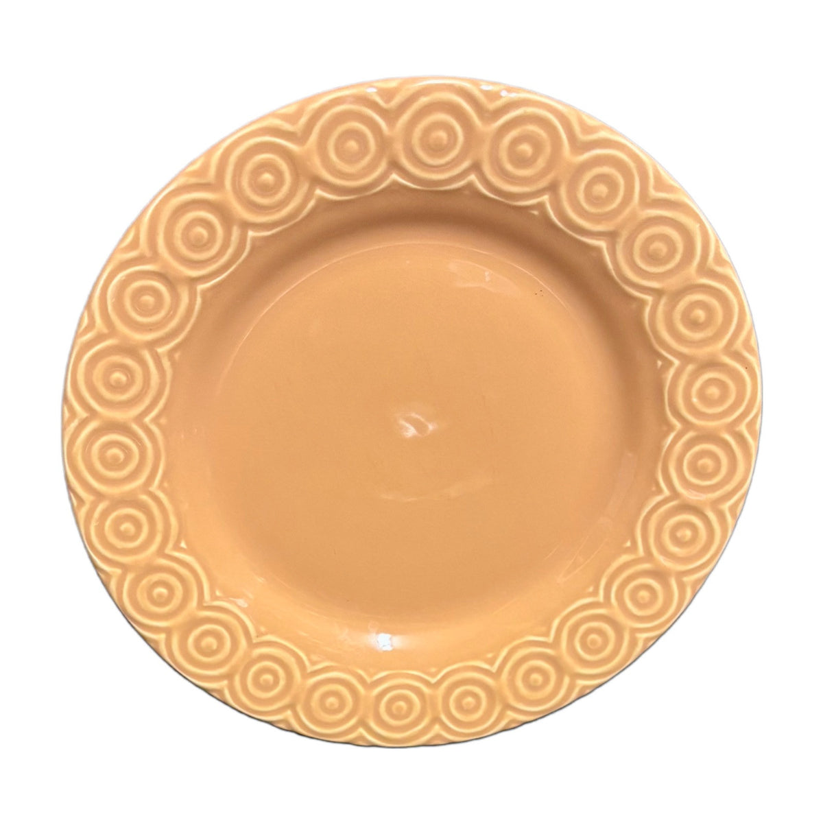 Crate & Barrel SIERRA 4-Dinner Plates Burnt Orange Terracotta Portugal Ceramic