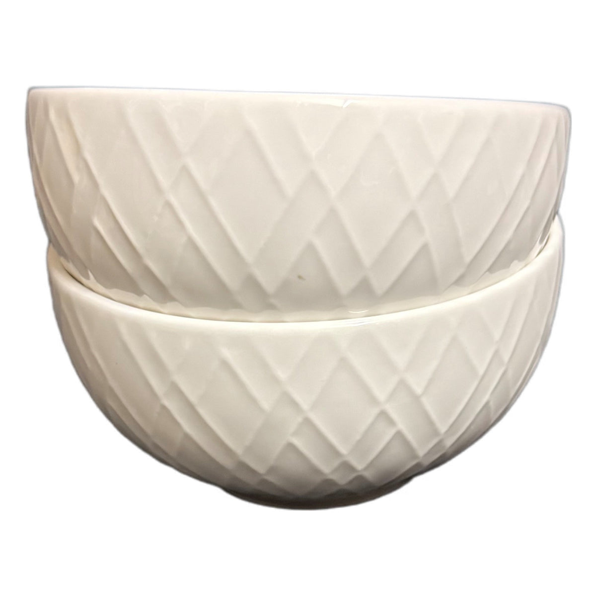 Gibson Designs LEXINGTON 2-Dessert Bowls 2-Fruit Berry Sauce Cups White Elements