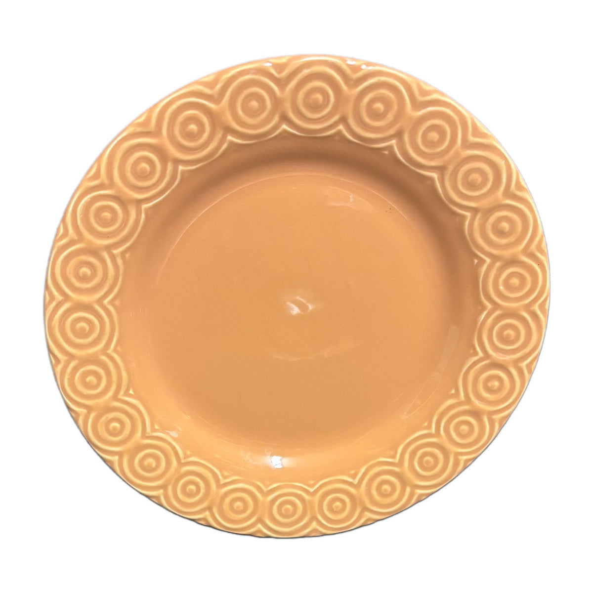Crate & Barrel SIERRA 4-Dinner Plates Burnt Orange Terracotta Portugal Ceramic