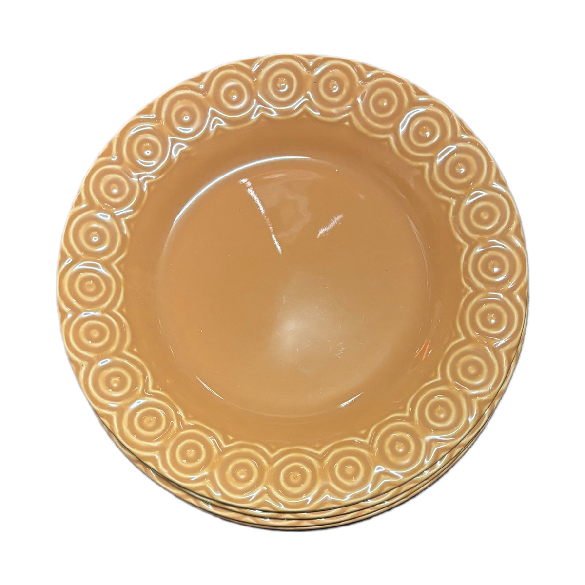 Crate & Barrel SIERRA 4-Dinner Plates Burnt Orange Terracotta Portugal Ceramic