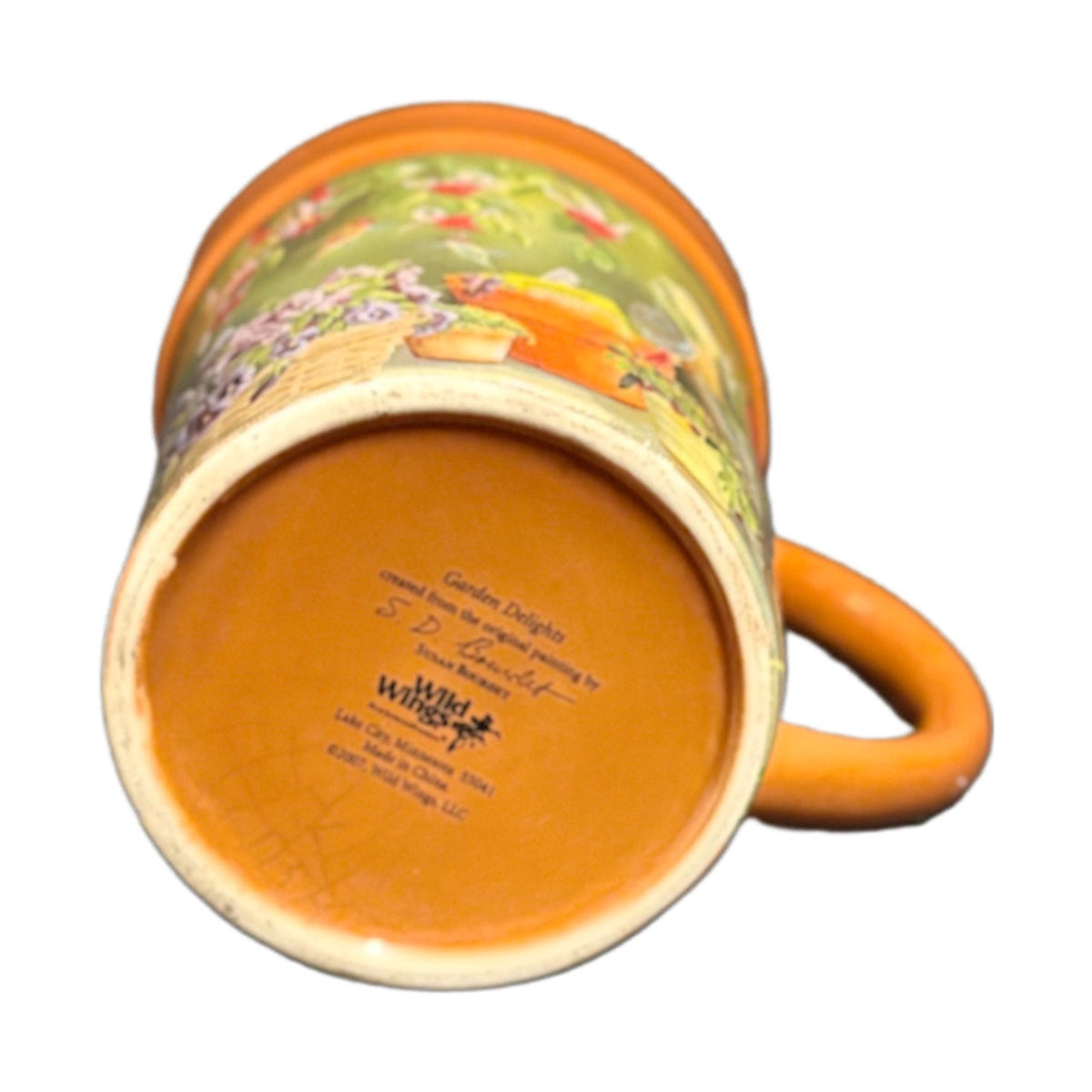 Garden Delights Mug WILD WINGS Susan Bourdet Ceramic Floral Birds Coffee Tea Cup