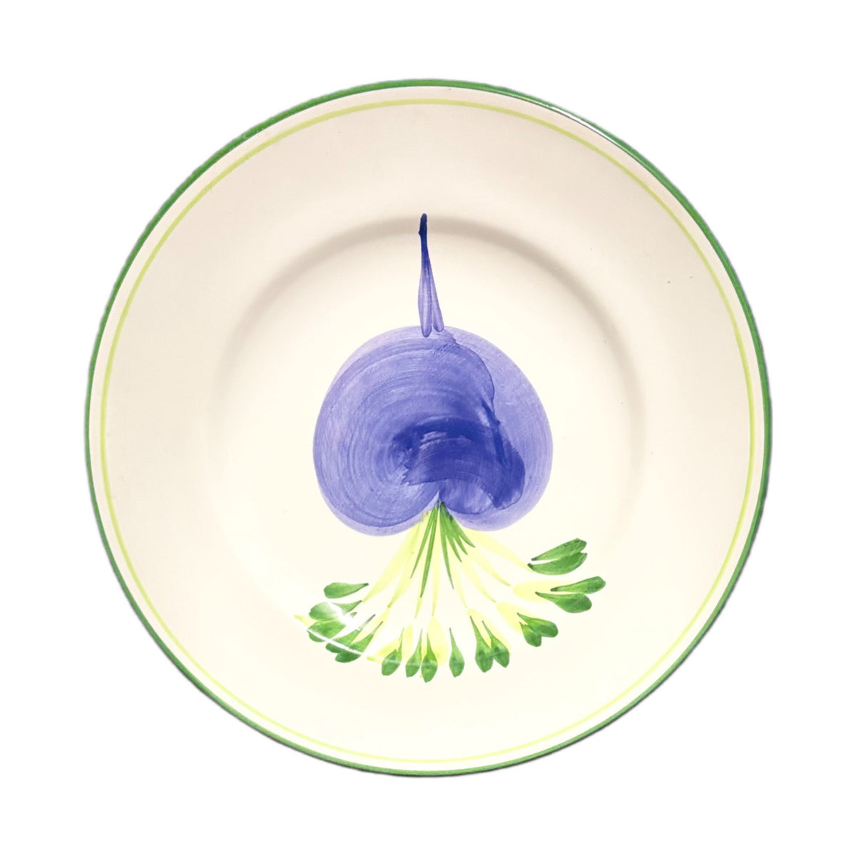 PIZZATO Italy 2-Dinner Plates Hand Painted Carrots Beet Ceramic White Green Trim