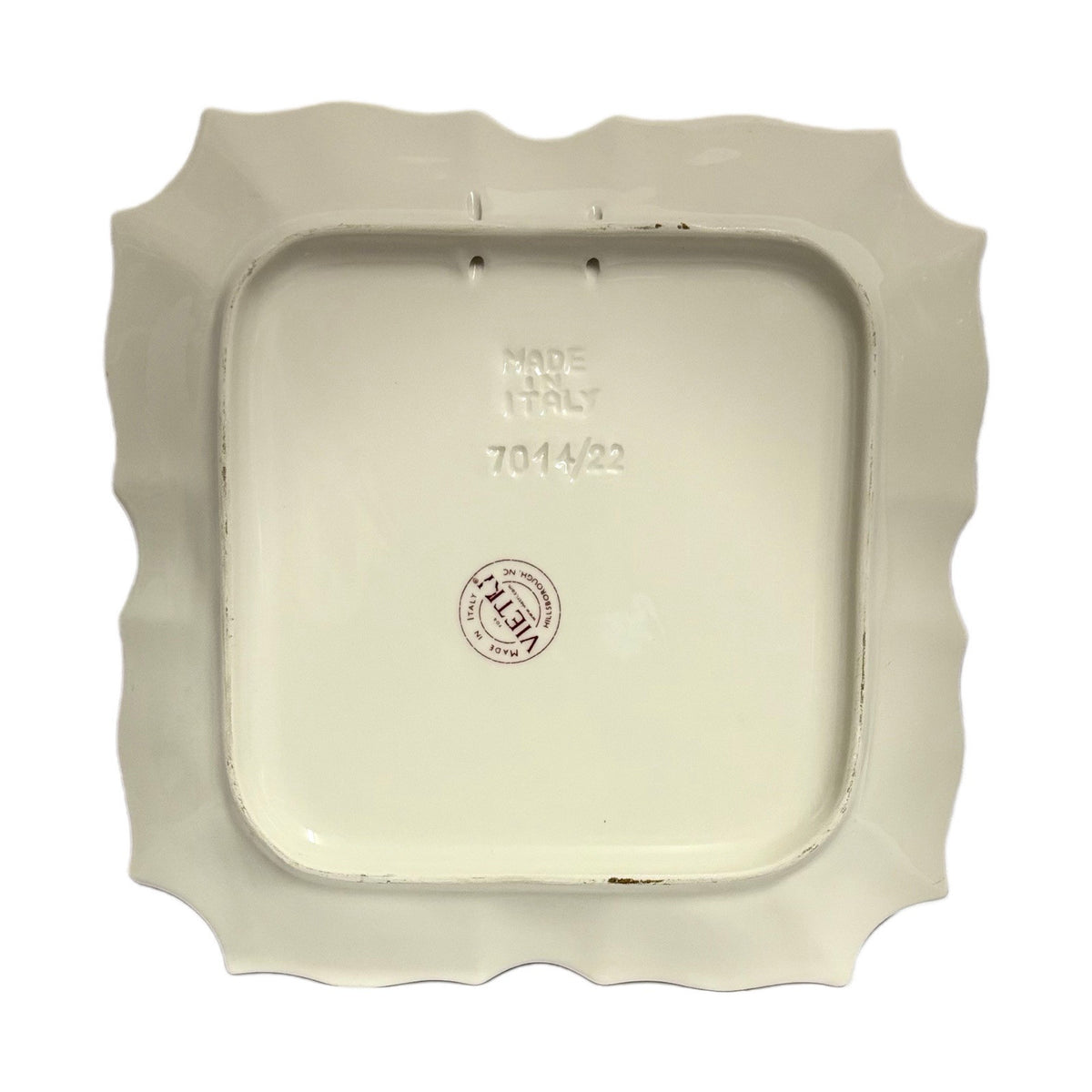 VIETRI 2-Plates Italy HandPainted DISAPPEARING APPLE Square Scalloped Wall Décor