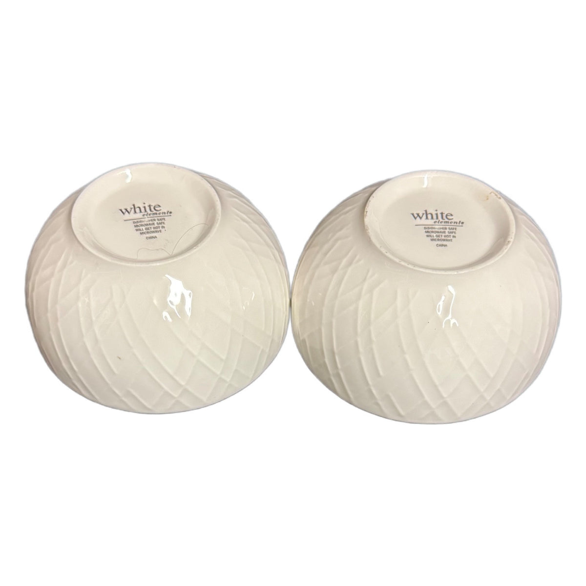 Gibson Designs LEXINGTON 2-Dessert Bowls 2-Fruit Berry Sauce Cups White Elements