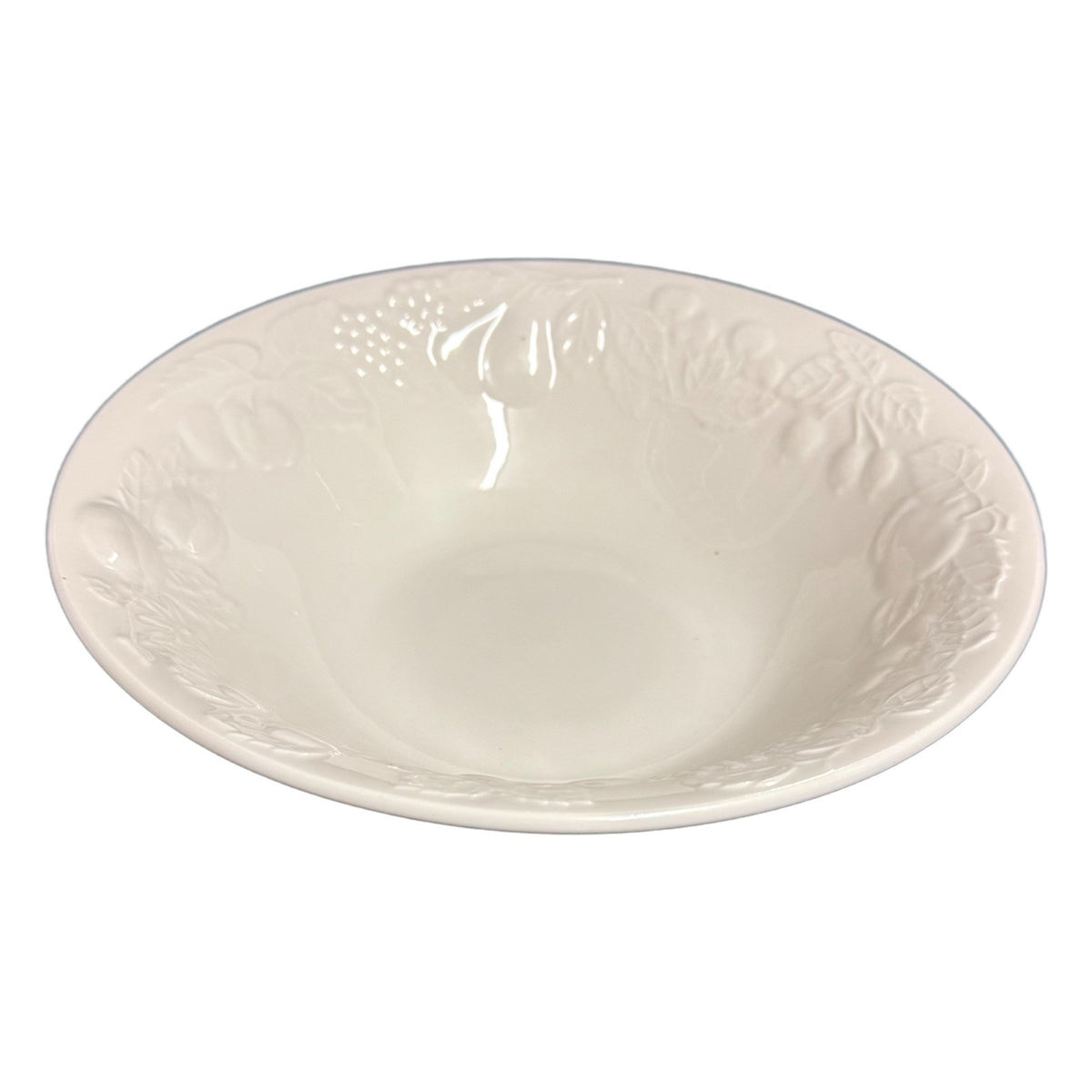 Gibson China Embossed Fruit Off- 10 1/8”D Ceramic Serving Bowl Vintage Dish