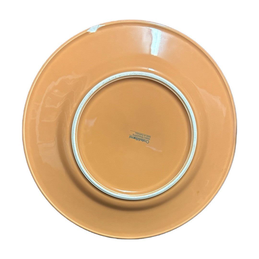 Crate & Barrel SIERRA 4-Dinner Plates Burnt Orange Terracotta Portugal Ceramic