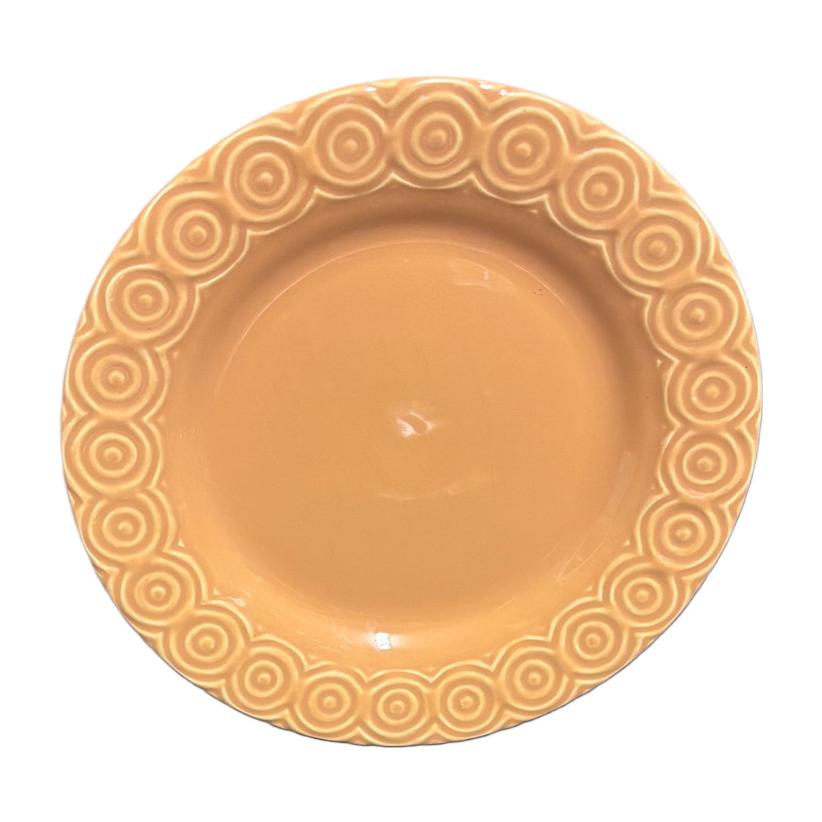 Crate & Barrel SIERRA 4-Dinner Plates Burnt Orange Terracotta Portugal Ceramic