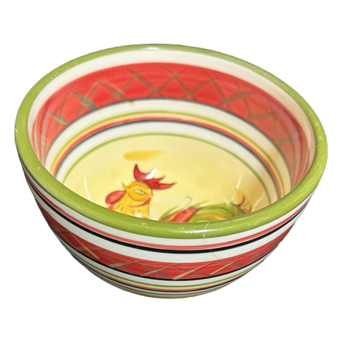 HD Designs 4-Cereal Bowls RAFAEL Rooster Ceramic Hand Painted Soup Cups