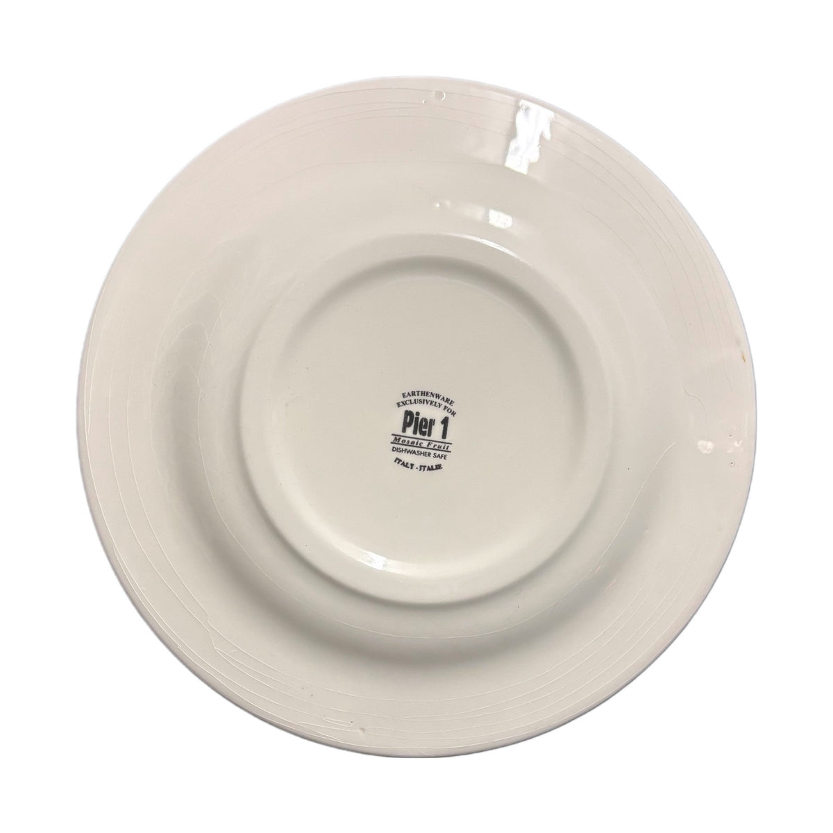 Pier 1 Imports MOSAIC FRUIT 2-Dinner Plates ITALY Earthenware Dinnerware