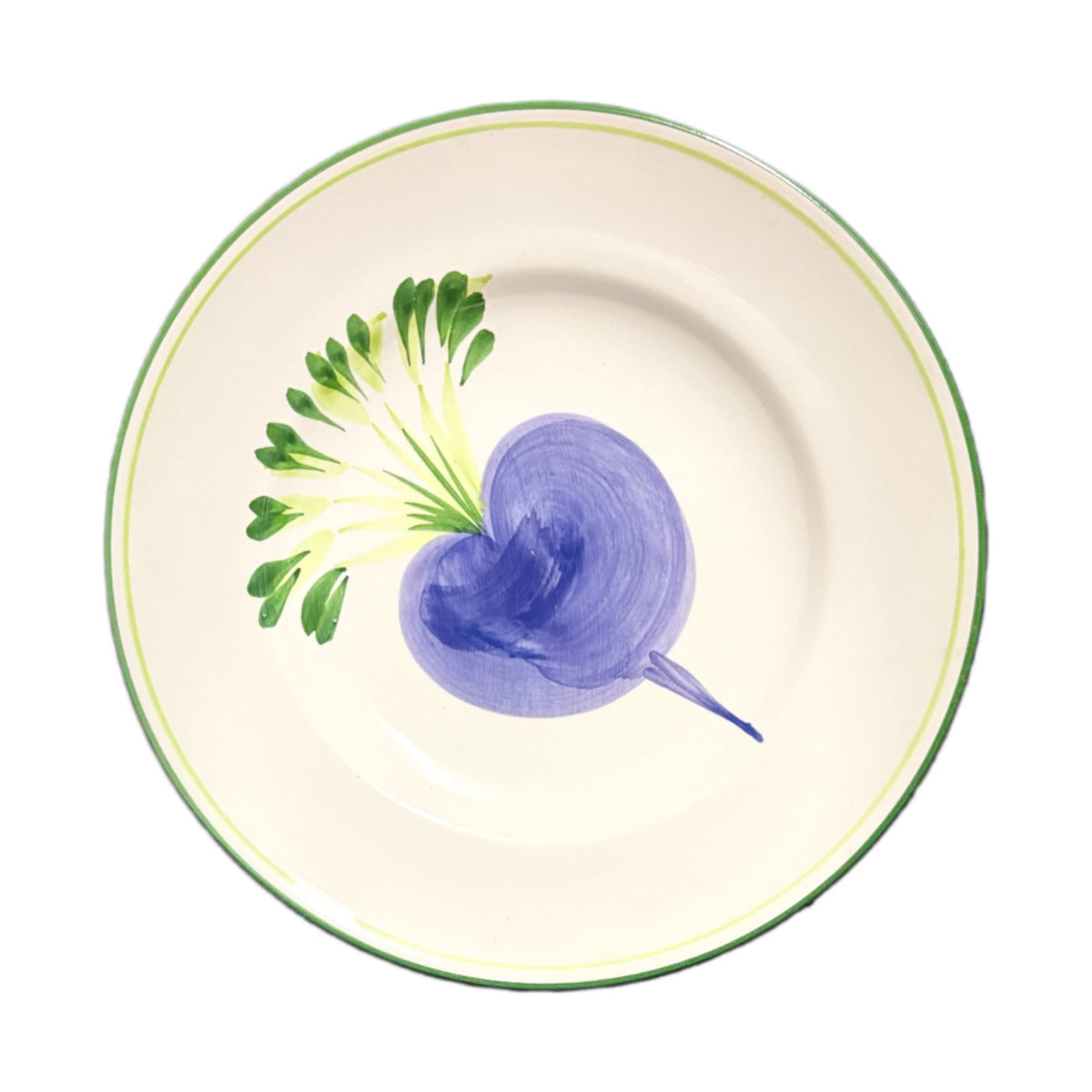 PIZZATO Italy 2-Dinner Plates Hand Painted Carrots Beet Ceramic White Green Trim