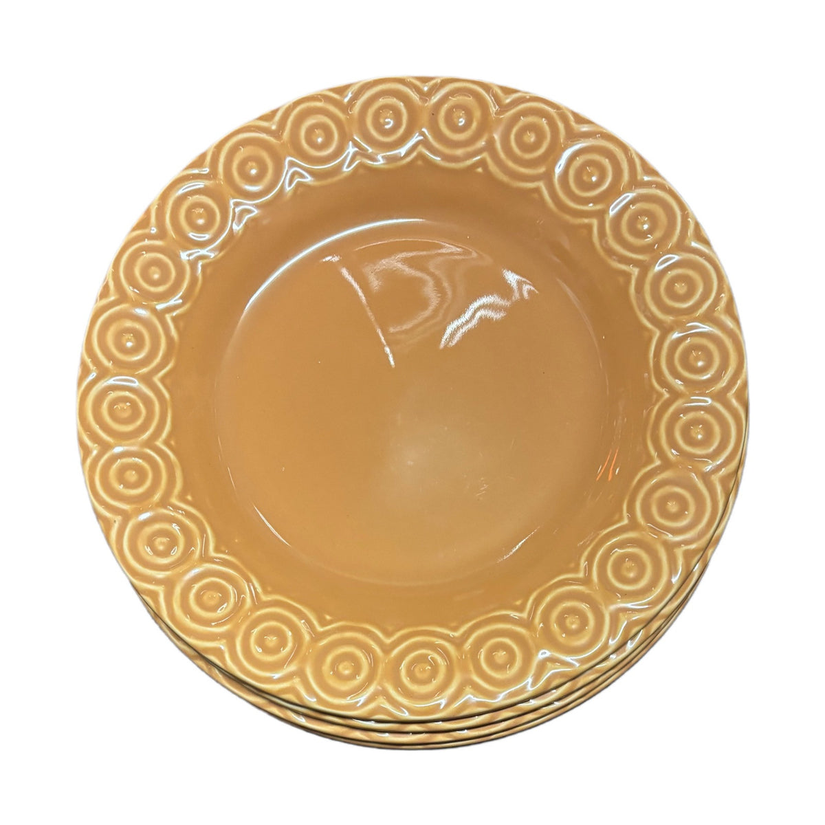 Crate & Barrel SIERRA 4-Dinner Plates Burnt Orange Terracotta Portugal Ceramic
