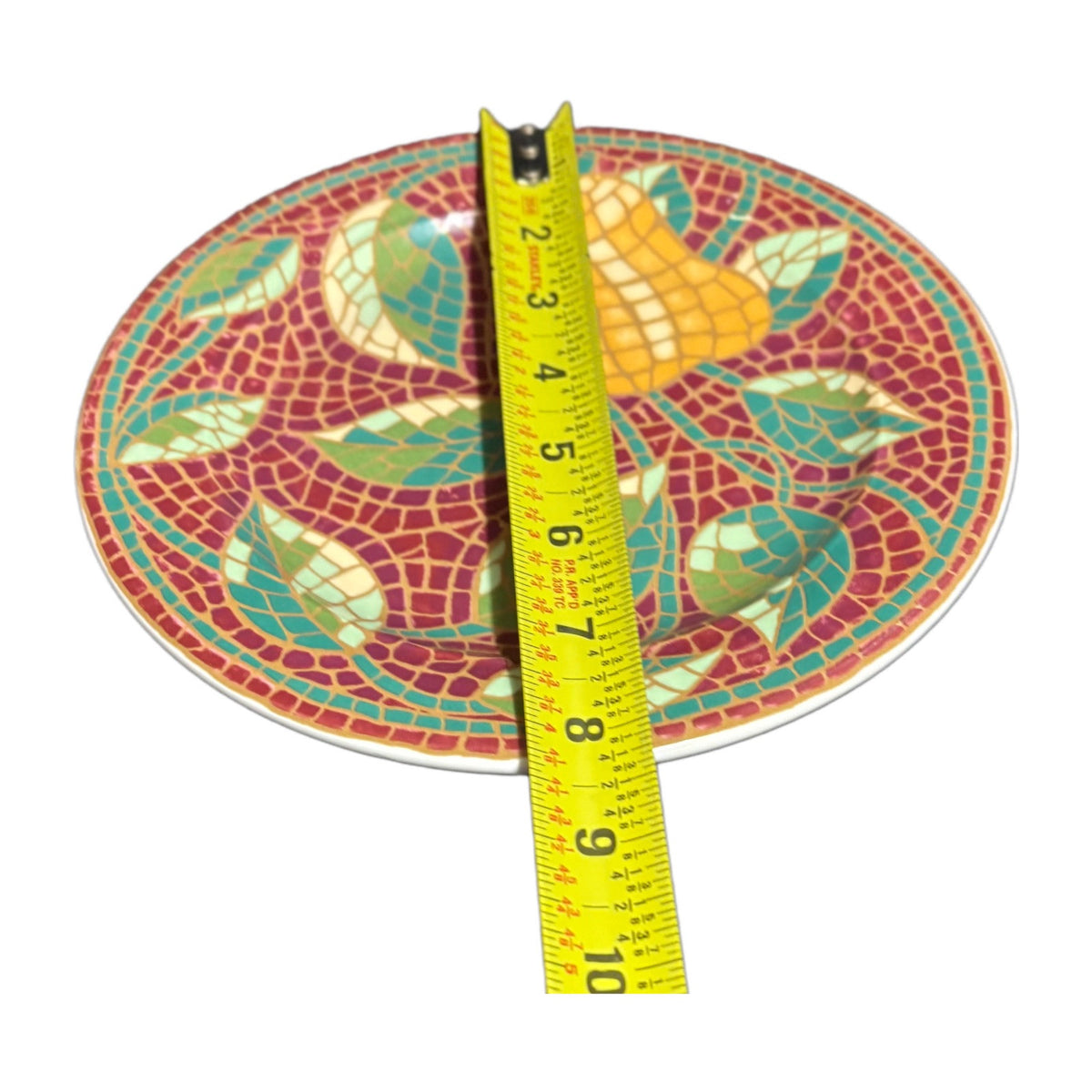 Pier 1 Imports MOSAIC FRUIT 6-Salad Plates ITALY Earthenware Dessert Dishes