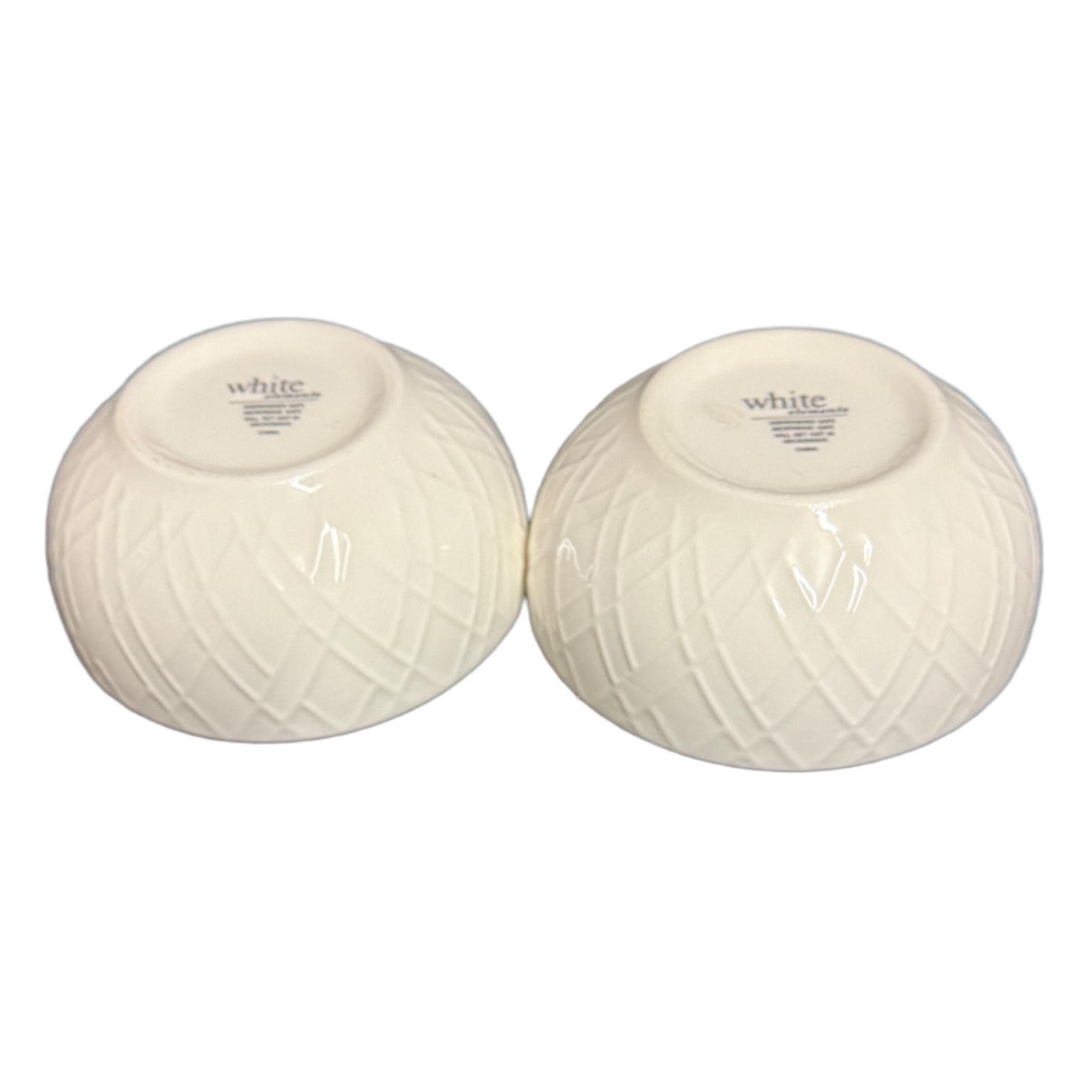 Gibson Designs LEXINGTON 2-Dessert Bowls 2-Fruit Berry Sauce Cups White Elements