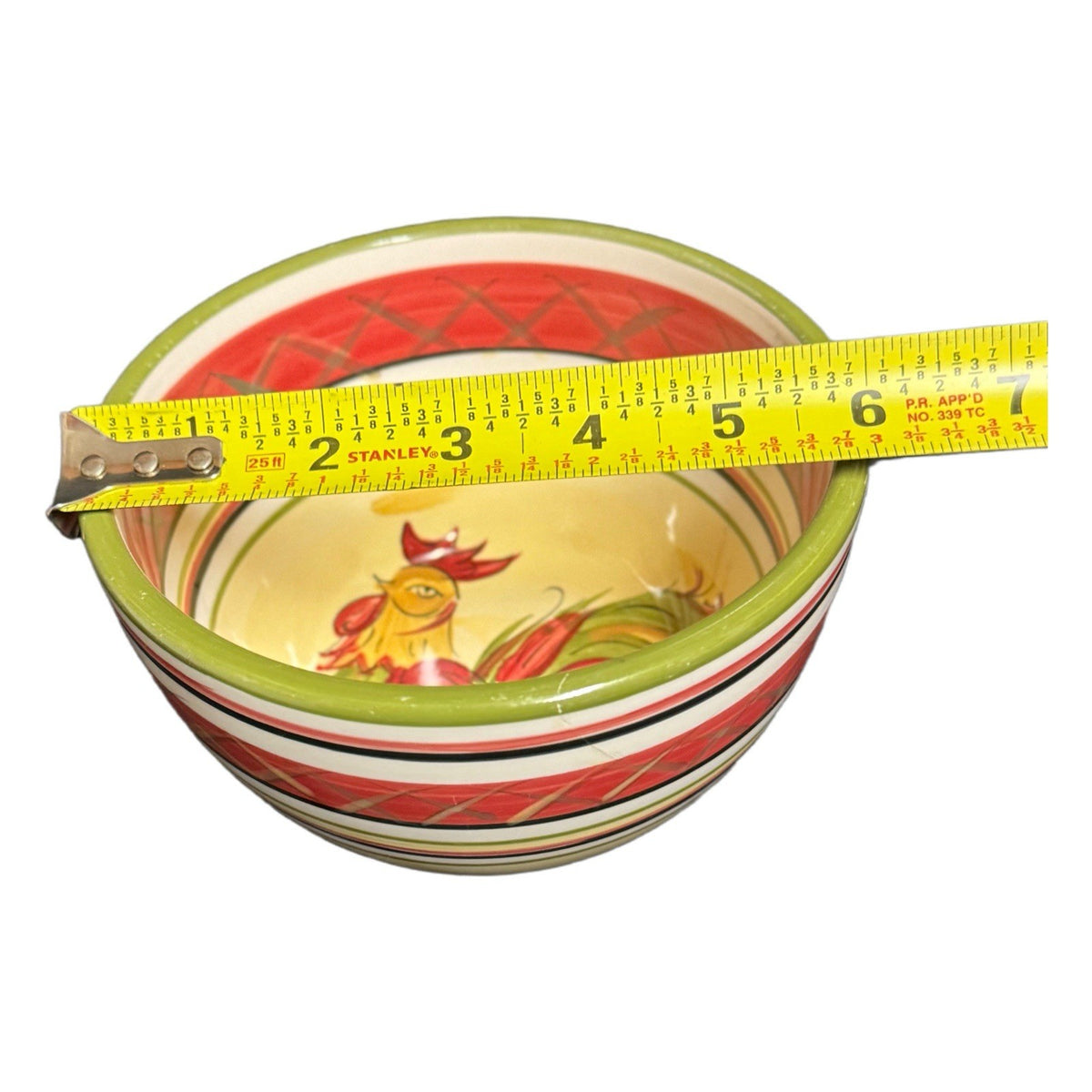 HD Designs 4-Cereal Bowls RAFAEL Rooster Ceramic Hand Painted Soup Cups