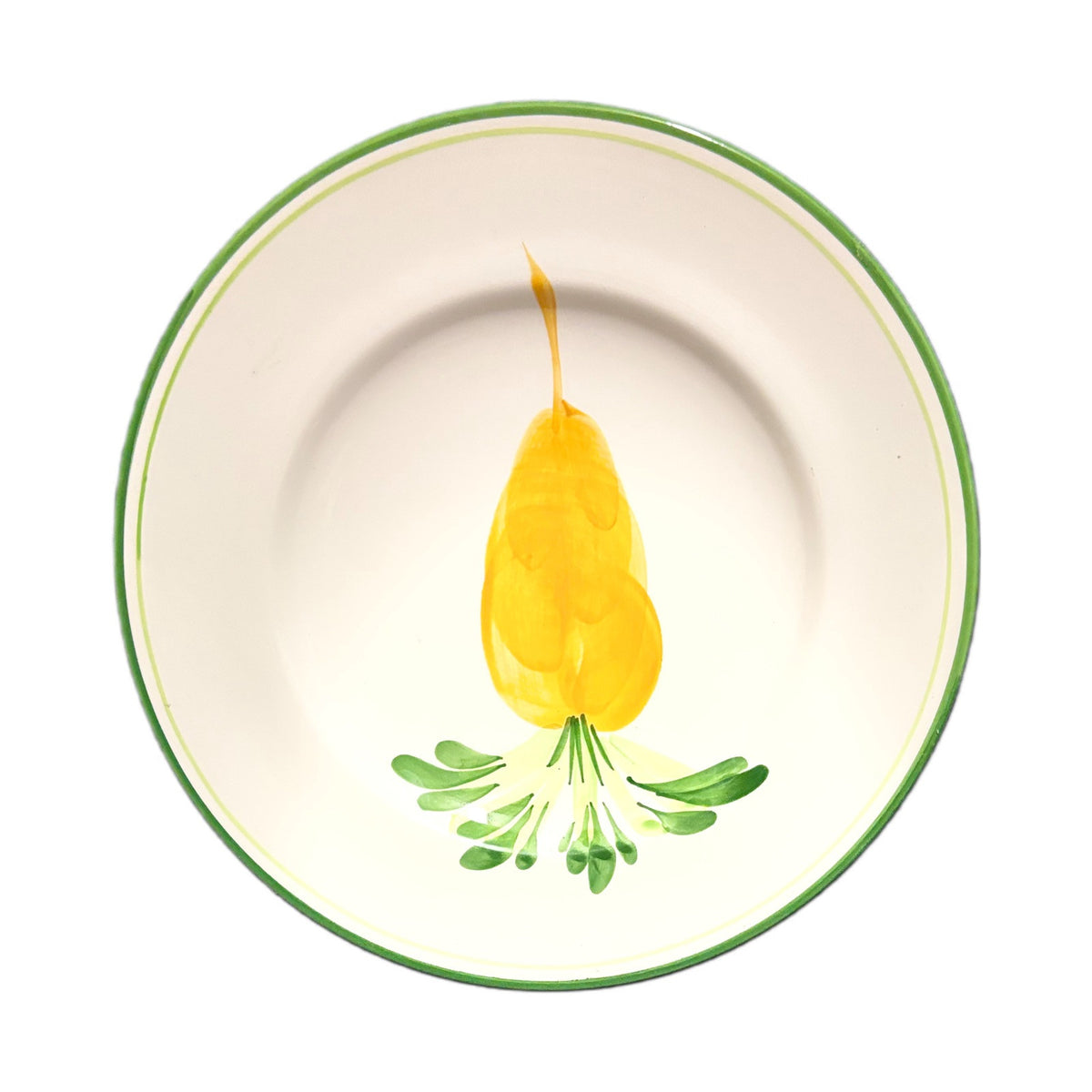 PIZZATO Italy 2-Dinner Plates Hand Painted Carrots Beet Ceramic White Green Trim