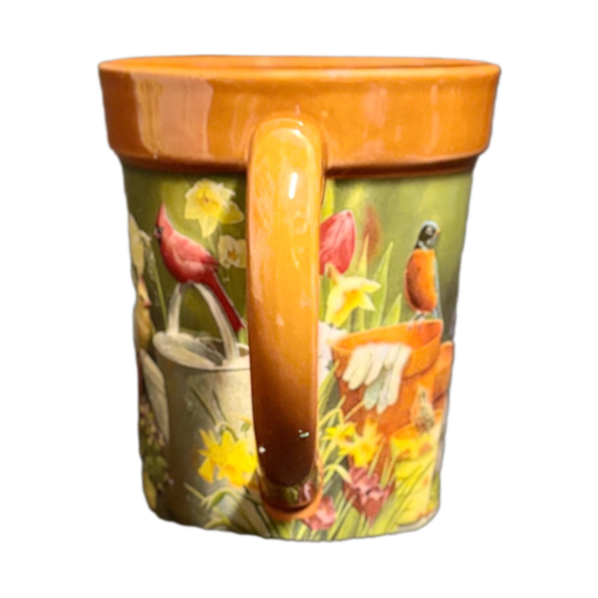 Garden Delights Mug WILD WINGS Susan Bourdet Ceramic Floral Birds Coffee Tea Cup